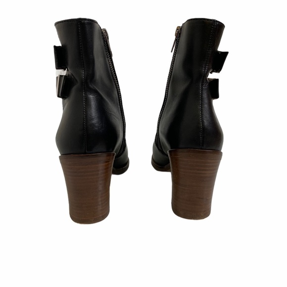 J. CREW Black Leather Ankle Buckle Dean Booties 8 - Picture 3 of 6